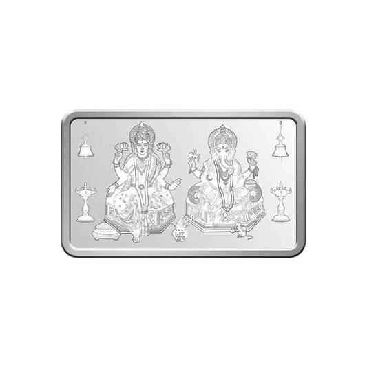 999.9 Fine Silver 10g Lakshmi Ganesh Diwali Gift Bar for Luck & Prosperity  Silver Bars