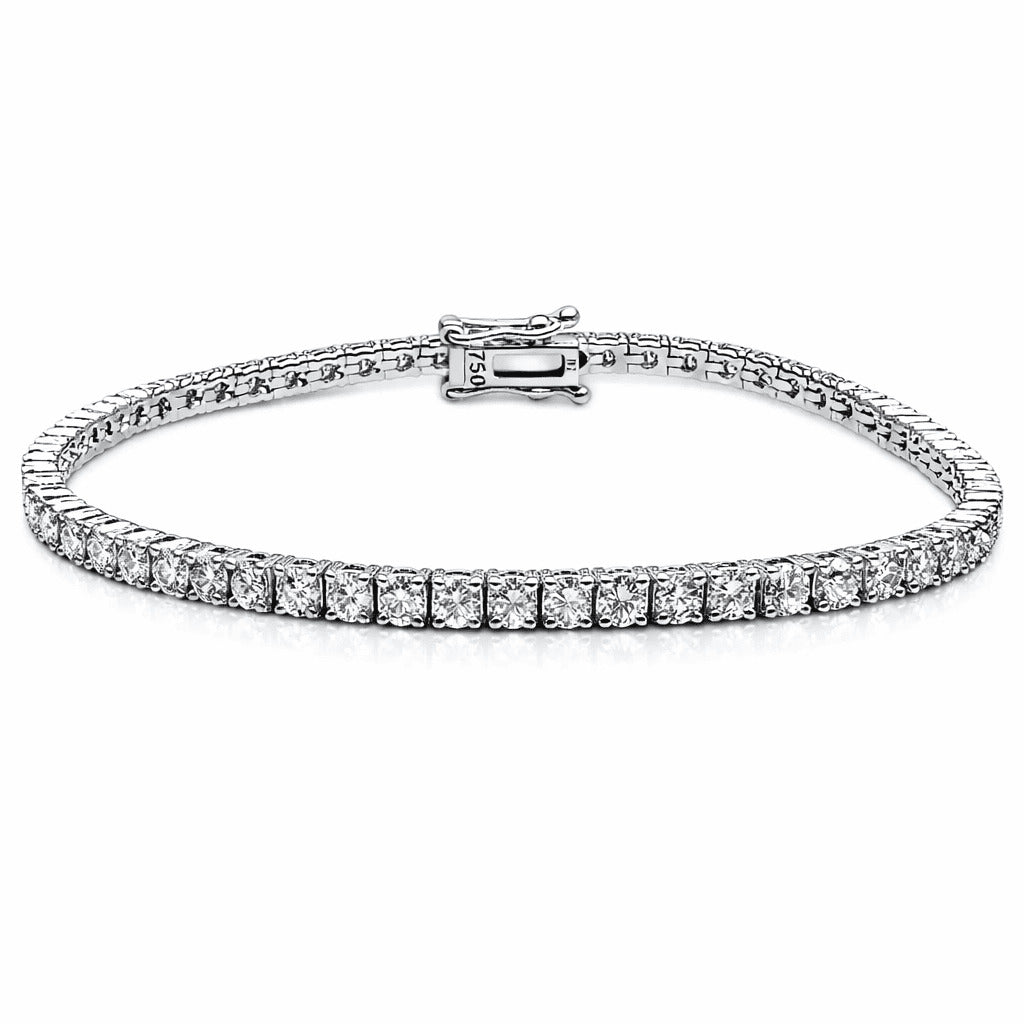 18 kt hvidguld diamant tennisarmbånd 4-kløer 3,7 ct