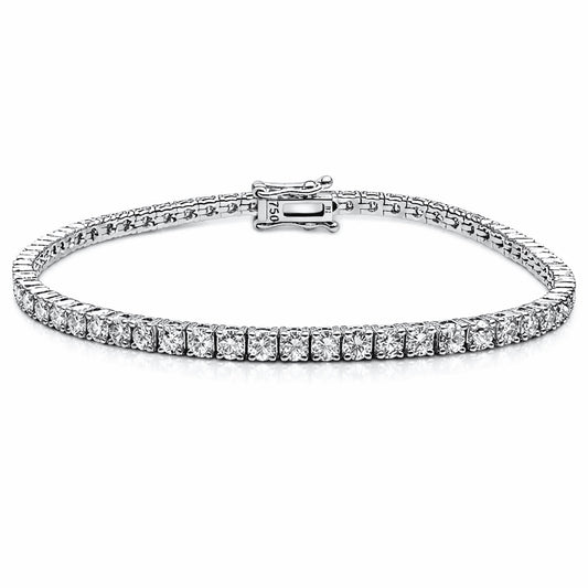 18 kt hvidguld diamant tennisarmbånd 4-kløer 3,7 ct
