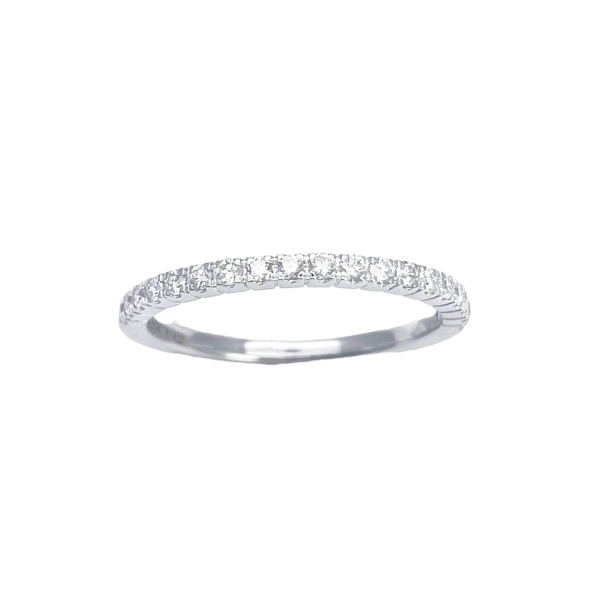 18ct White Gold Round Diamond Half Eternity Band Claw Set 0.26ct  Diamond Ring
