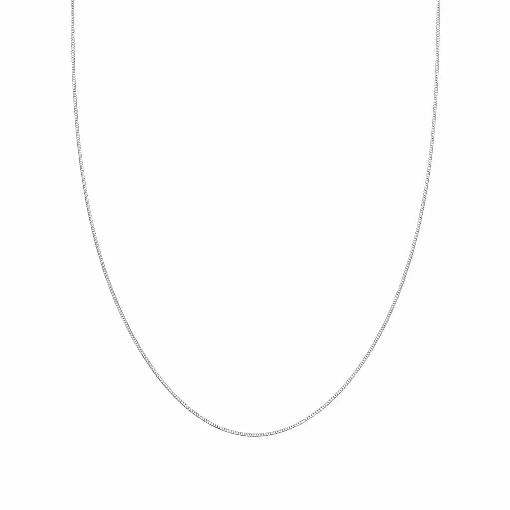 Platinum Curb Chain Necklace 18 Inches 0.8mm Width  Gold Necklace