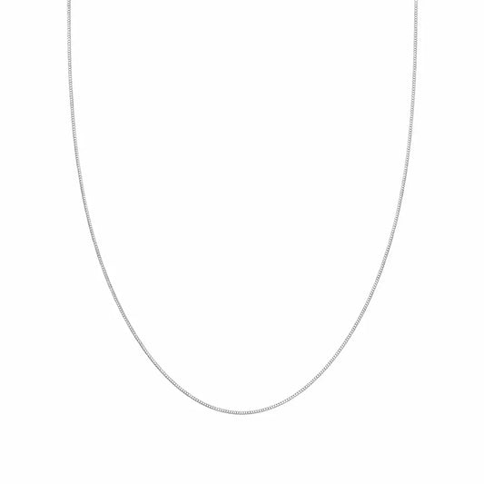 Platinum Curb Chain Necklace 18 Inches 0.8mm Width  Gold Necklace