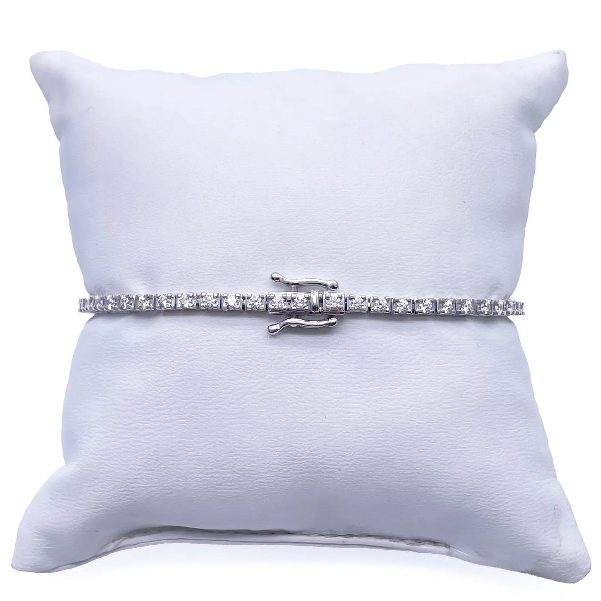 14ct White Gold Natural Diamond Tennis Bracelet 4 claw 2.00ct 7''inches  Diamond Bracelets
