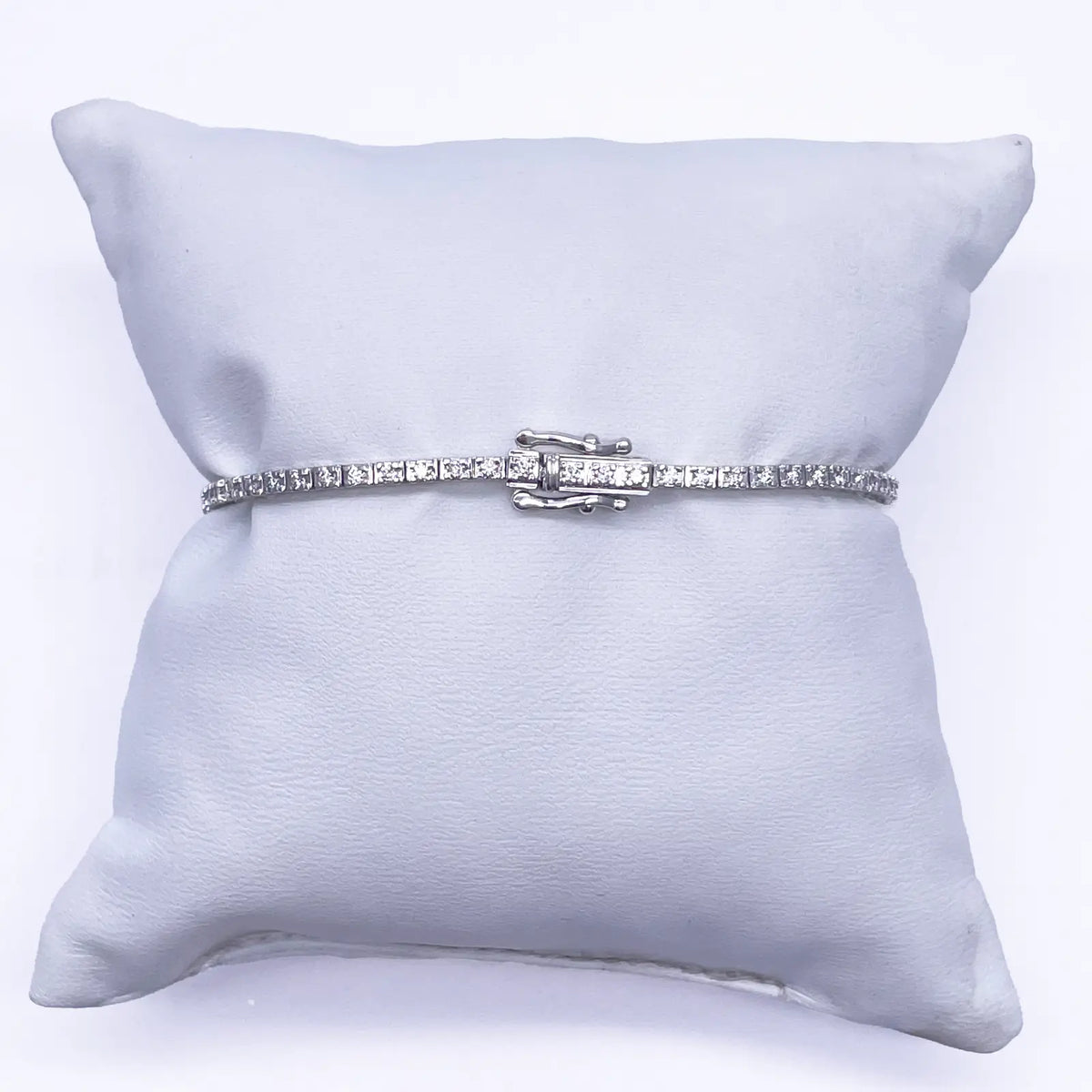 14ct White Gold Natural Diamond Tennis Bracelet 4claw 1.00ct 7''inches  Diamond Bracelets