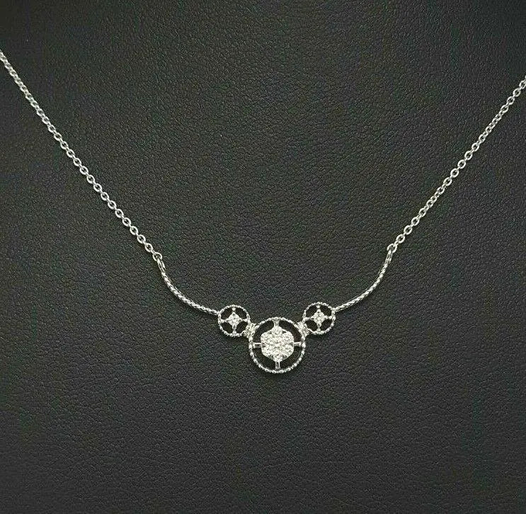 18ct White Gold Diamond  Chain Necklace 0.15cts 