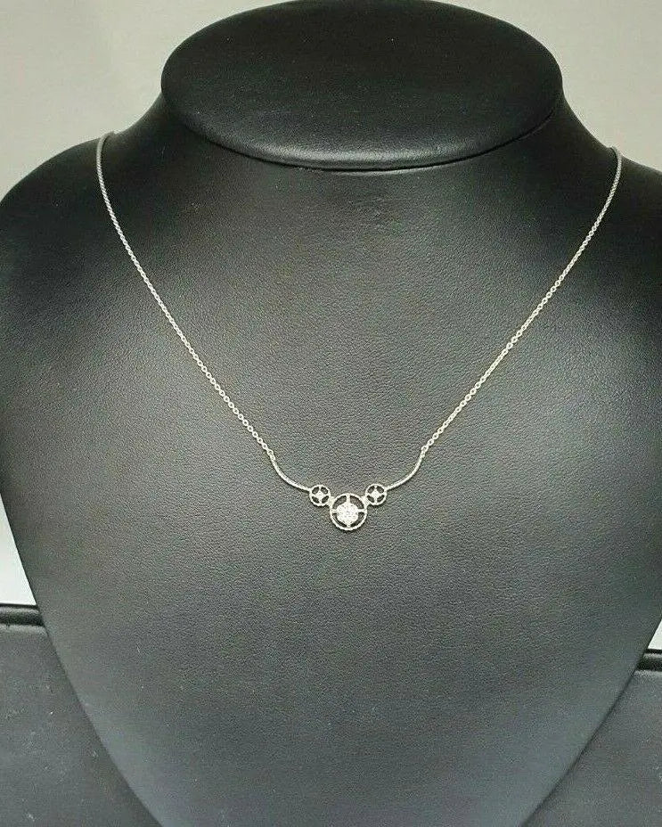 18ct White Gold Diamond  Chain Necklace 0.15cts 