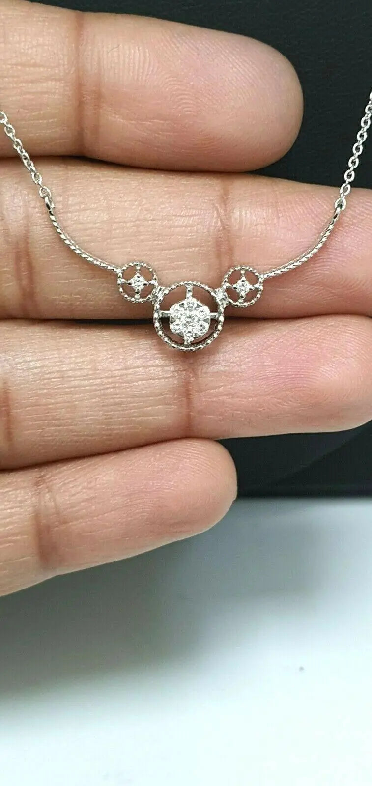 18ct White Gold Diamond  Chain Necklace 0.15cts 