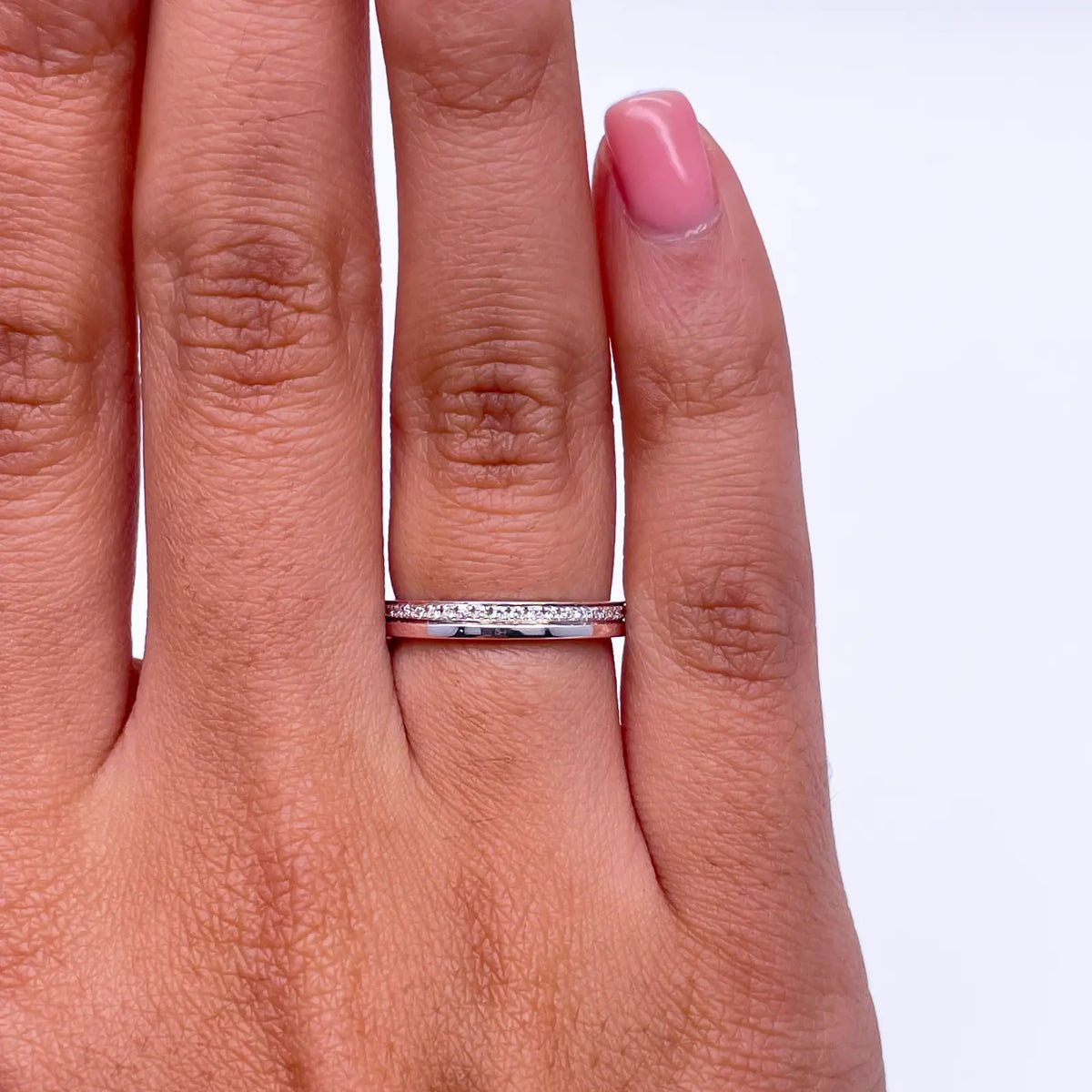 18ct White Gold Diamond Polished Full Eternity Ring 0.25ct  Diamond Ring