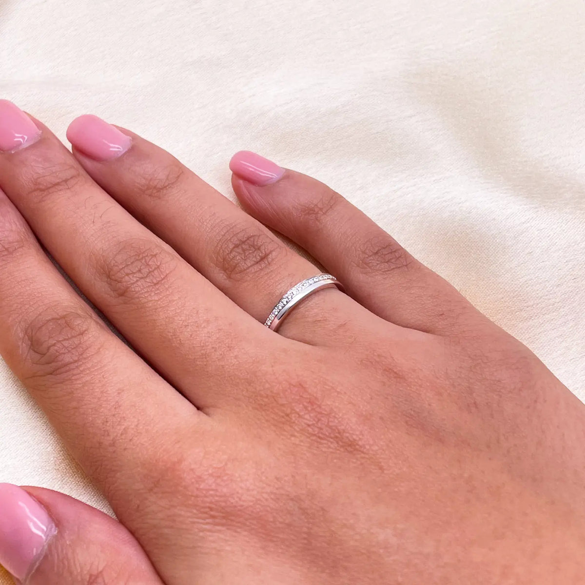 18ct White Gold Diamond Polished Full Eternity Ring 0.25ct  Diamond Ring
