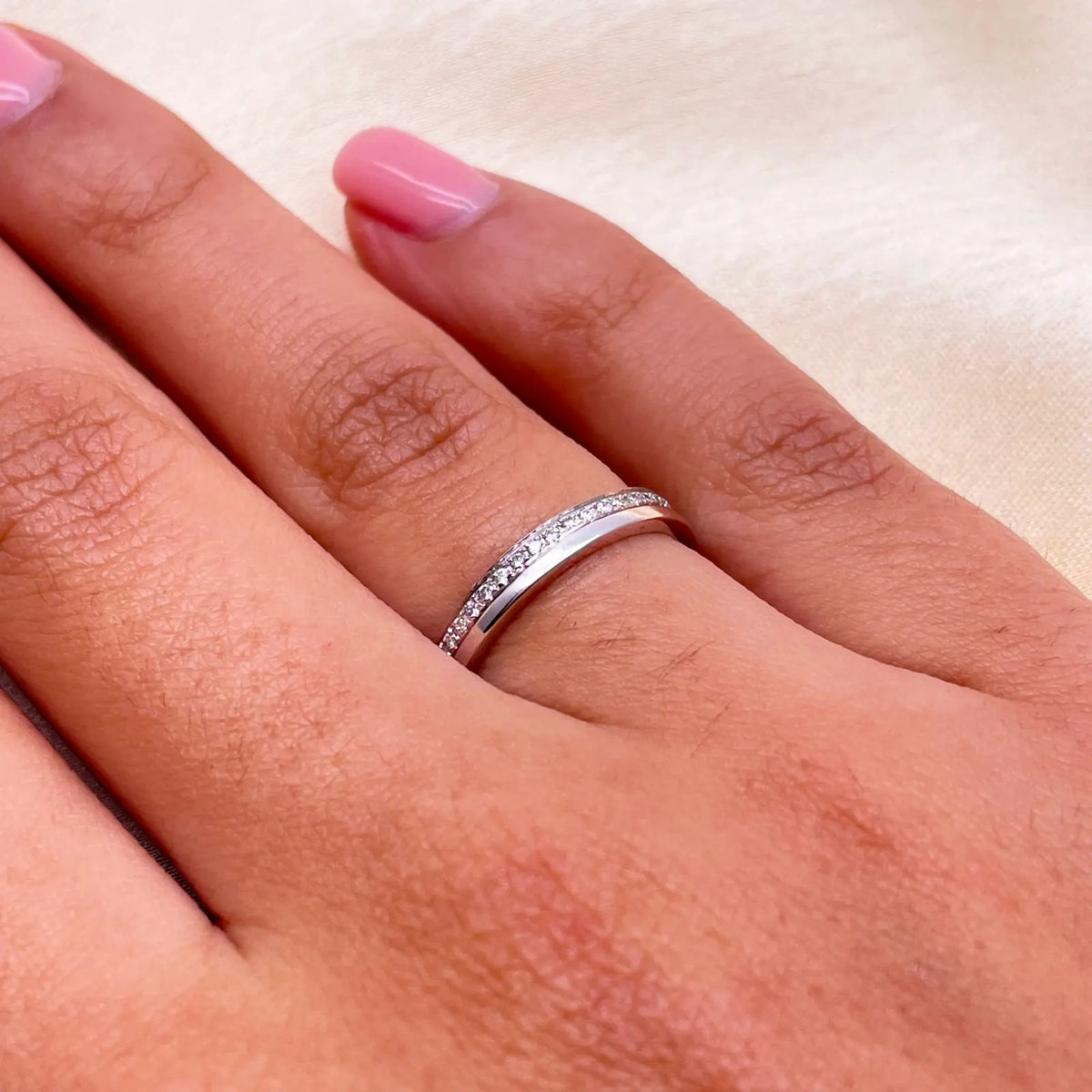 18ct White Gold Diamond Polished Full Eternity Ring 0.25ct  Diamond Ring