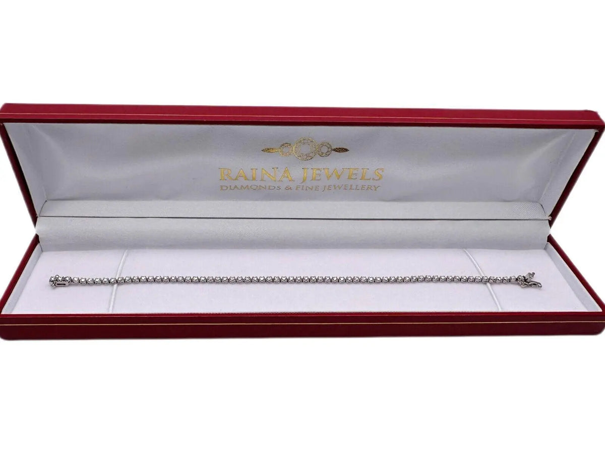 18ct White Gold Diamond Tennis Bracelet 4claw 2.02cts 7.00  Diamond Bracelets