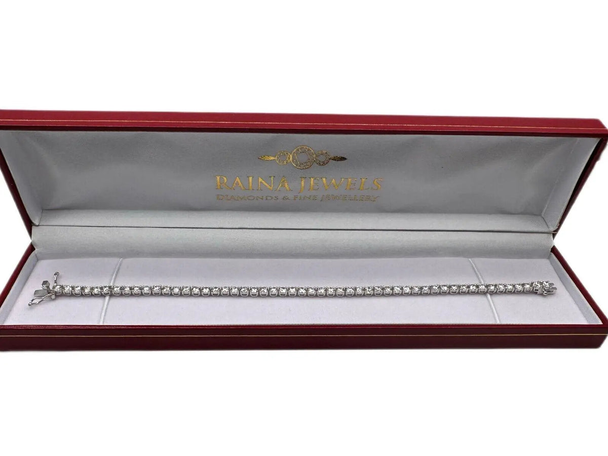 18ct White Gold Diamond Tennis Bracelet 4claw 7.65ct  Diamond Bracelets