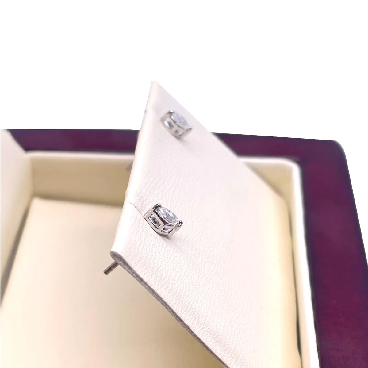 18ct White Gold Marquise Diamond Stud Earrings 0.24ct 