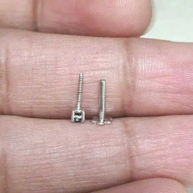 18ct White Gold & Blue Sapphire Nose Stud / Nose Pin 0.05 Carats 4-Claw 2.0 mm 