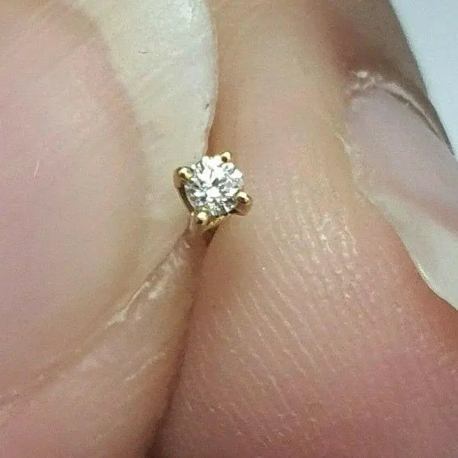 18ct White/Yellow Gold Diamond Children's Earrings 0.10ct Child friendly 