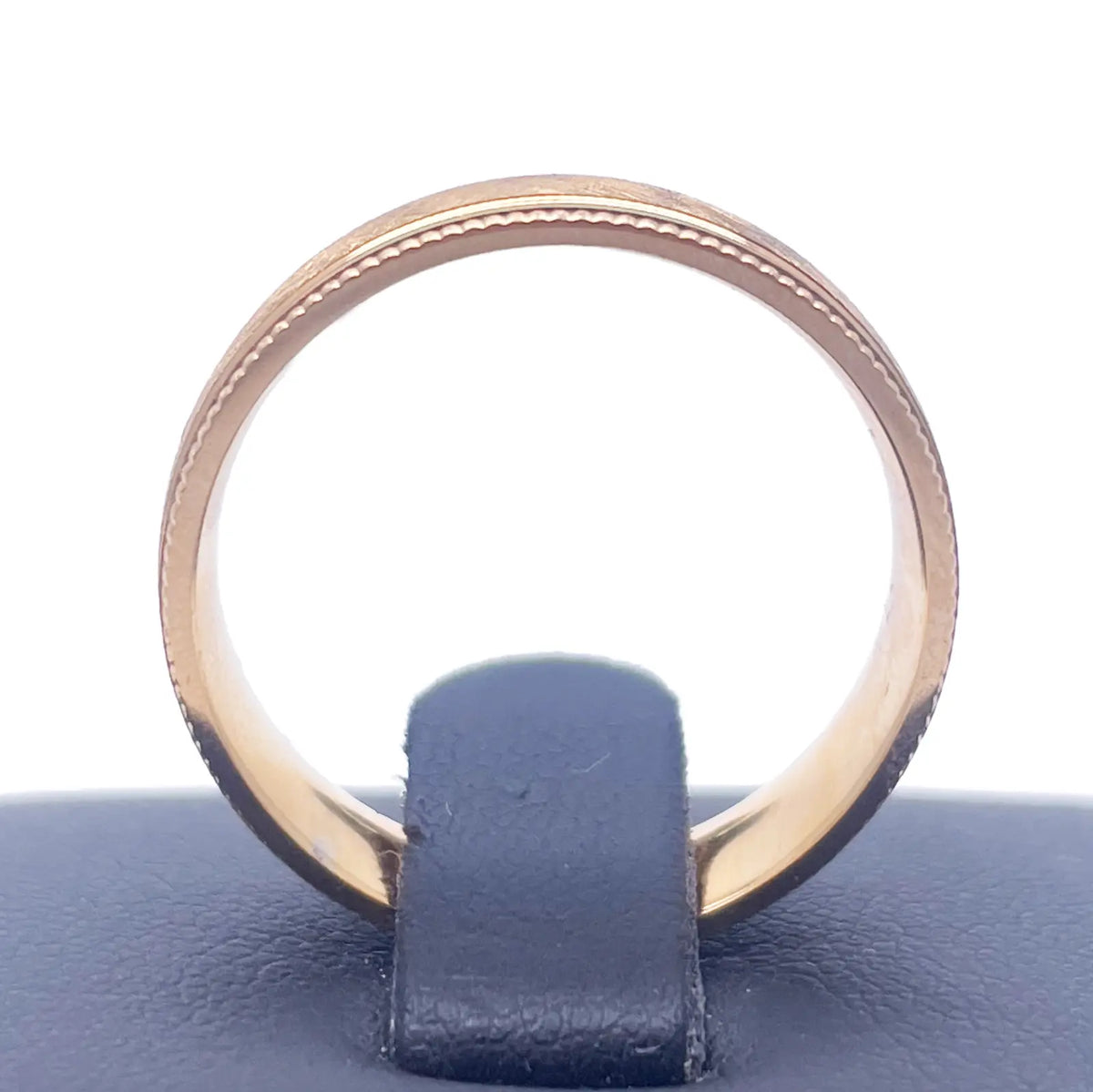 18ct Yellow Gold Mens Wedding 6mm Band Matt Middle and Grooves Milgrain Edges 