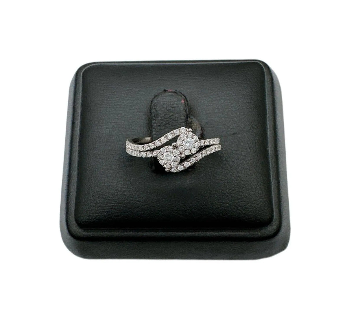 18Carat White Gold Double Row Diamond Cluster Ring 0.40 carats GH SI Hallmark¬† Diamond Ring