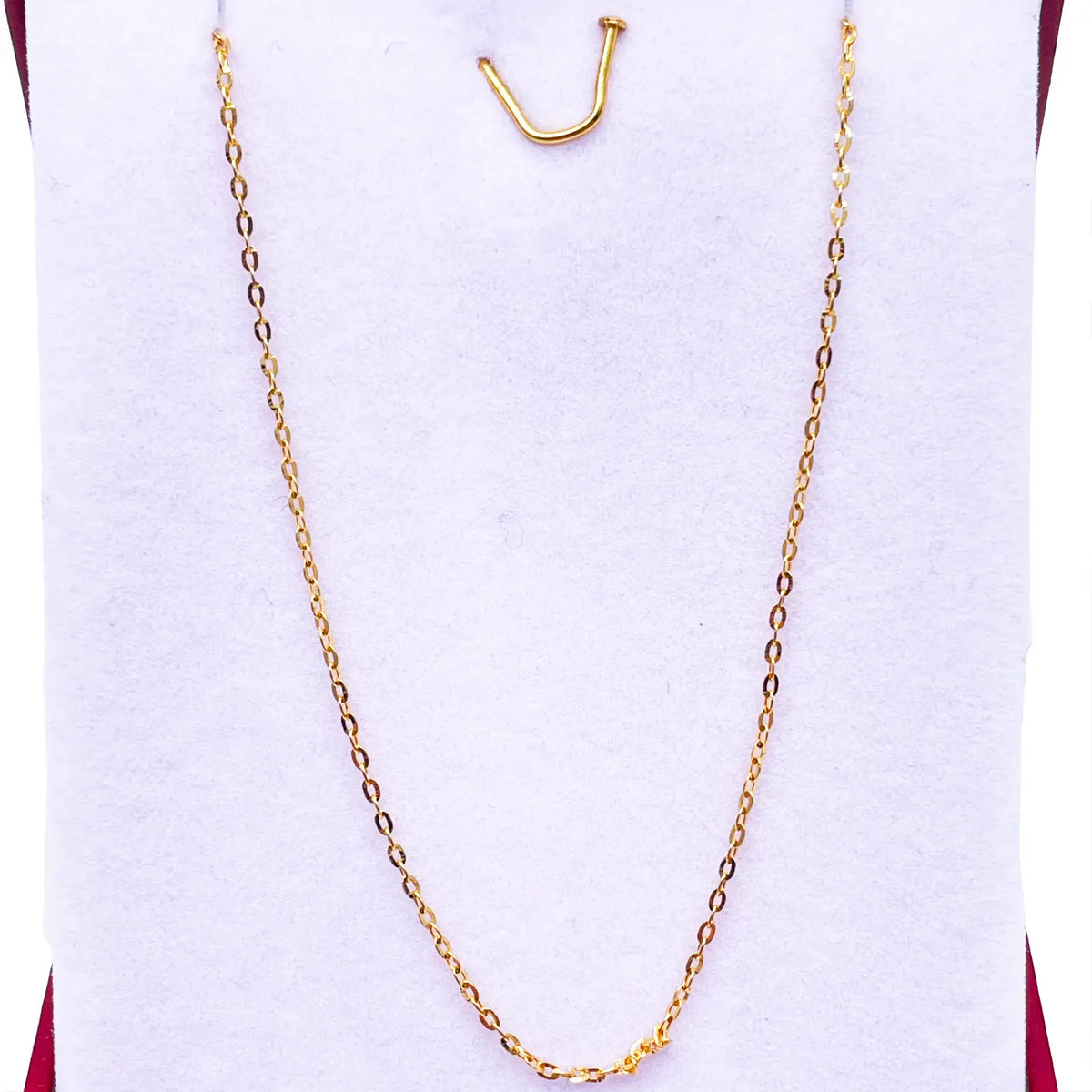 22ct Yellow Gold Cable Link Thin Chain 18''inches 