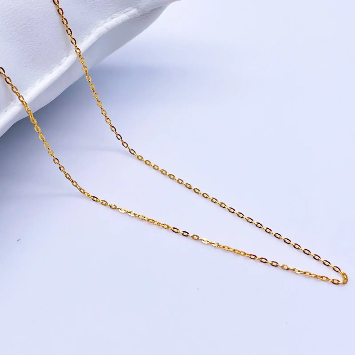 22ct Yellow Gold Cable Link Thin Chain 18''inches 