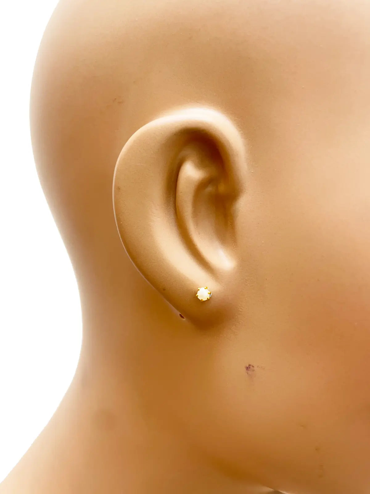 22ct Yellow Gold Children's Freshwater Pearl Claw Stud Earrings 3.9mm 