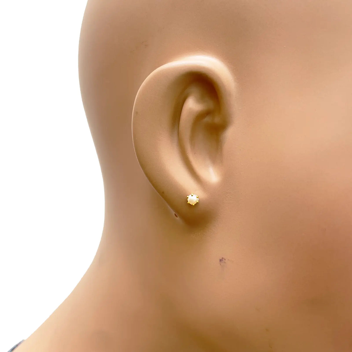 22ct Yellow Gold Children's Freshwater Pearl Claw Stud Earrings 4.1mm 