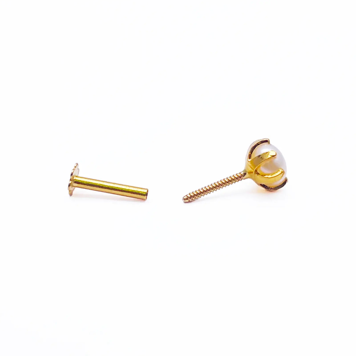 22ct Yellow Gold Children's Freshwater Pearl Claw Stud Earrings 4.3mm 