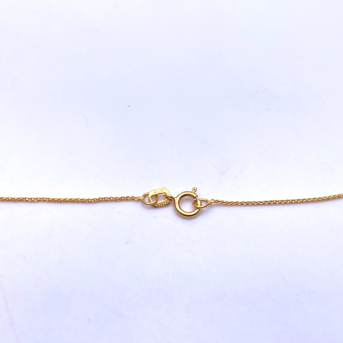 22ct Yellow Gold Cubic Zirconia Run Through Chain 4 Row Hoop Pendant 16 