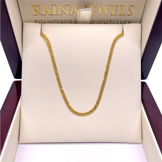 22ct Yellow Gold Fancy Flat Chain Necklace 18'' inch 4gm 