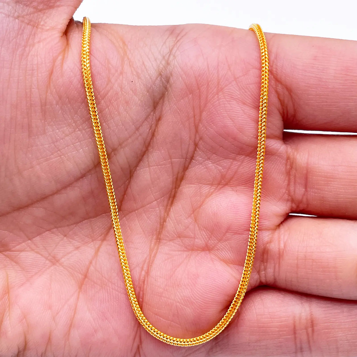 22ct Yellow Gold FoxTail Dragon Chain Necklace 18"inches 