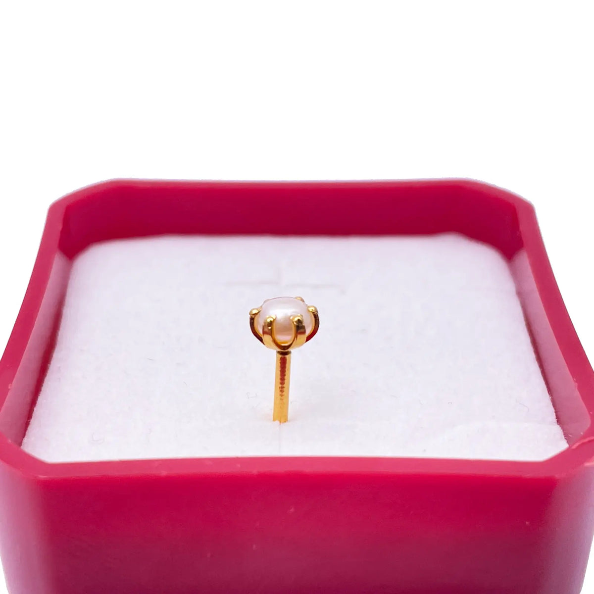 22ct Yellow Gold Freshwater Pearl Claw Single Nose Stud 4.6mm 