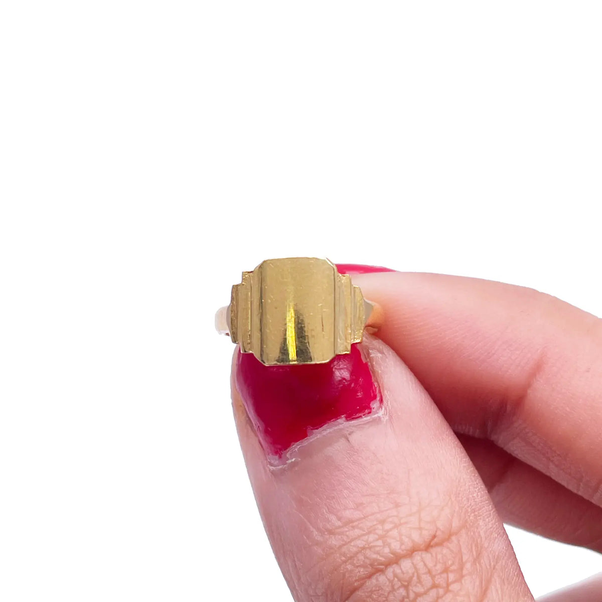 22ct Yellow Gold High Polished Children's Signet Ring 9.0mm 