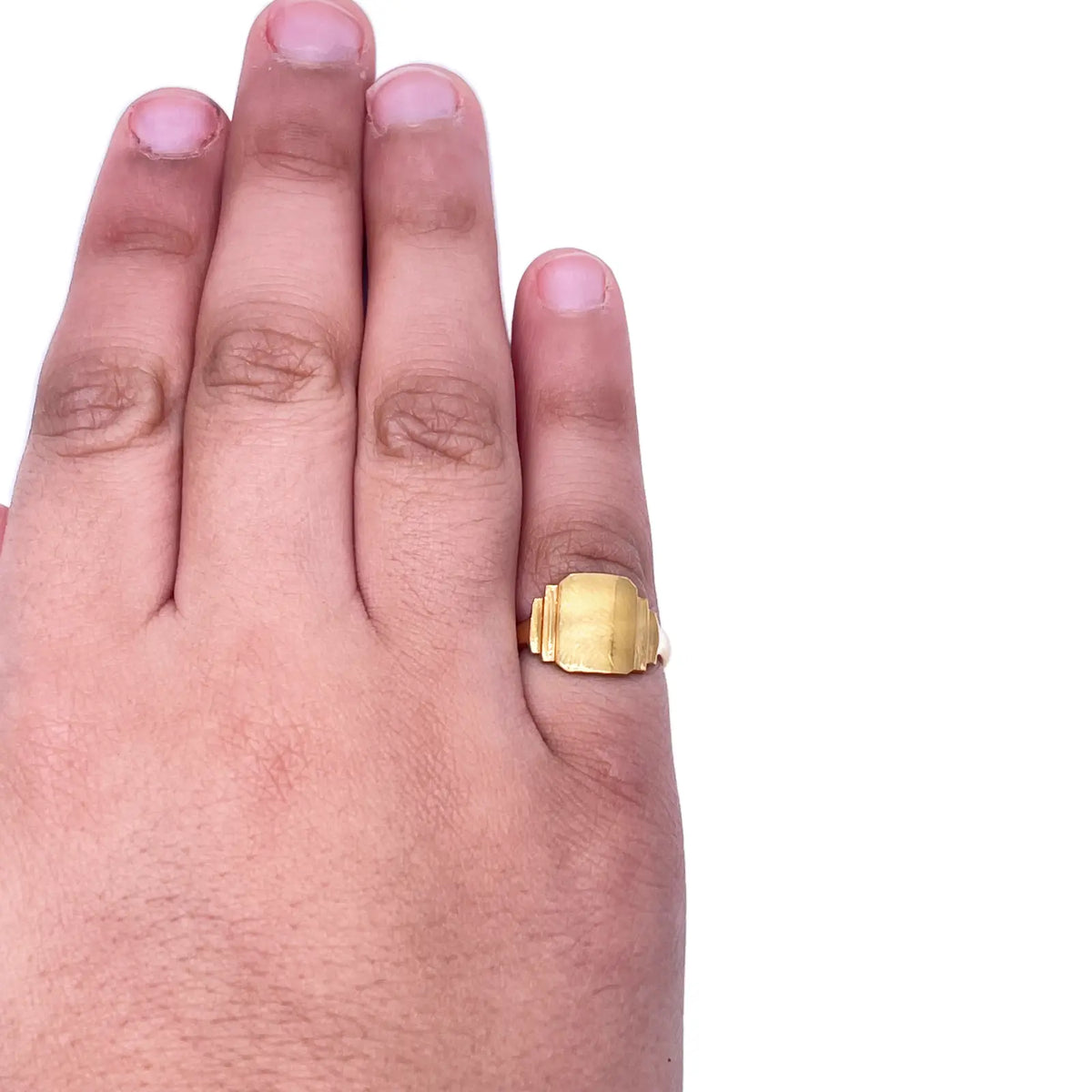 22ct Yellow Gold High Polished Children's Signet Ring 9.0mm 