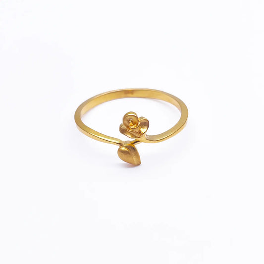22ct Yellow Gold Polished & Matt Rose Minimalist Ring 