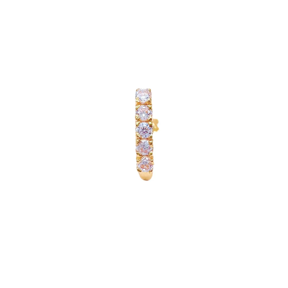 22ct Yellow Gold & Cubic Zirconia J-Bar Nose Studs/Nose Pin/Nose Piercing,10mm 