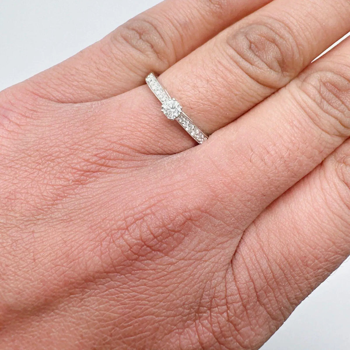 18ct White Gold Brilliant Cut Diamond Engagement Ring Twin Claws 0.29 carats Raina Jewels