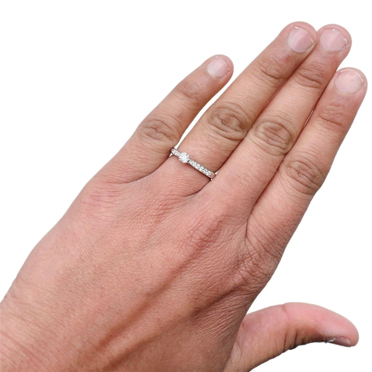 18ct White Gold Brilliant Cut Diamond Engagement Ring Twin Claws 0.29 carats Raina Jewels