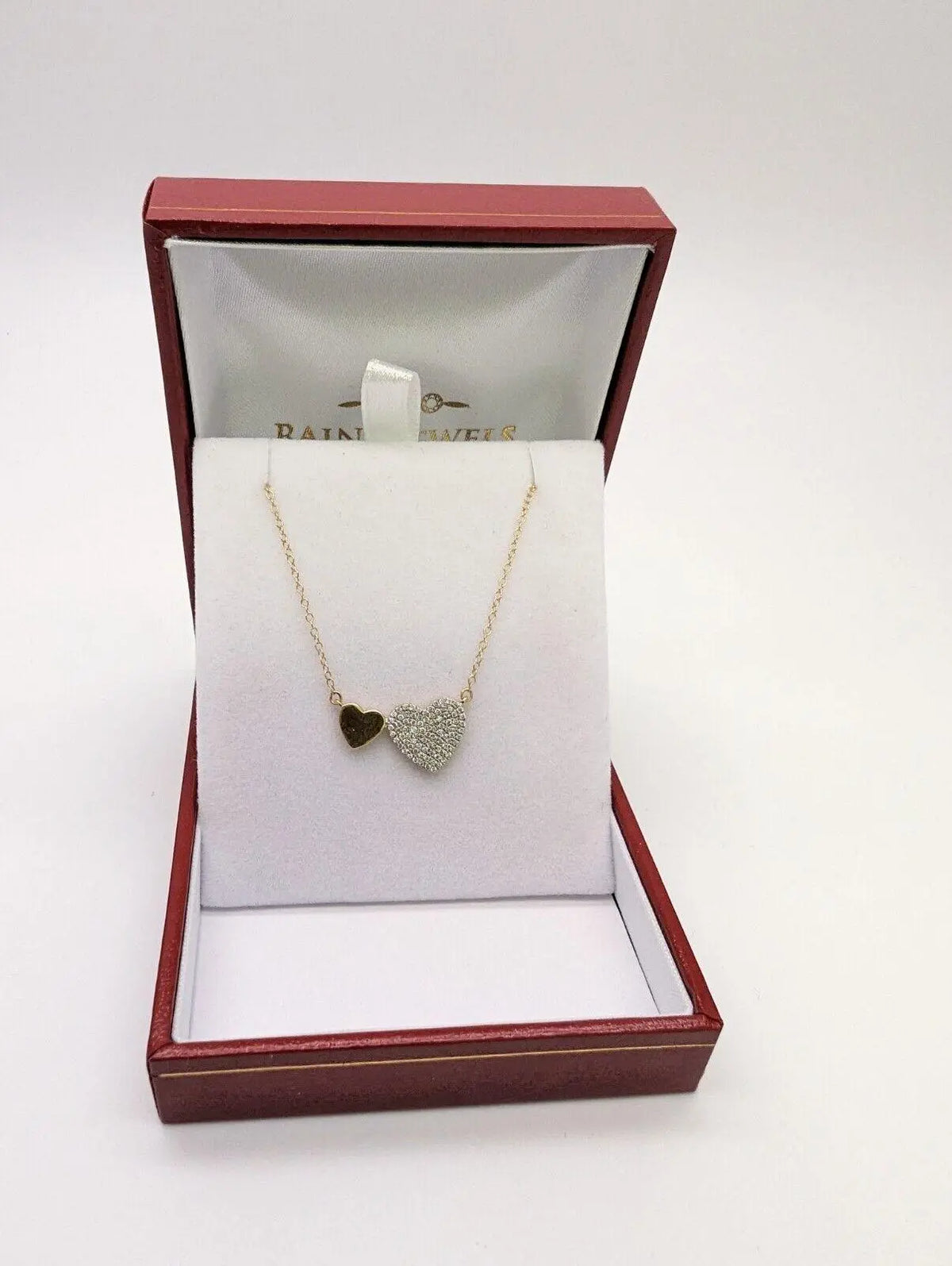 9ct / 9K Yellow Gold & Natural Diamonds Heart Pendant with 9ct Chain 0.25ct 