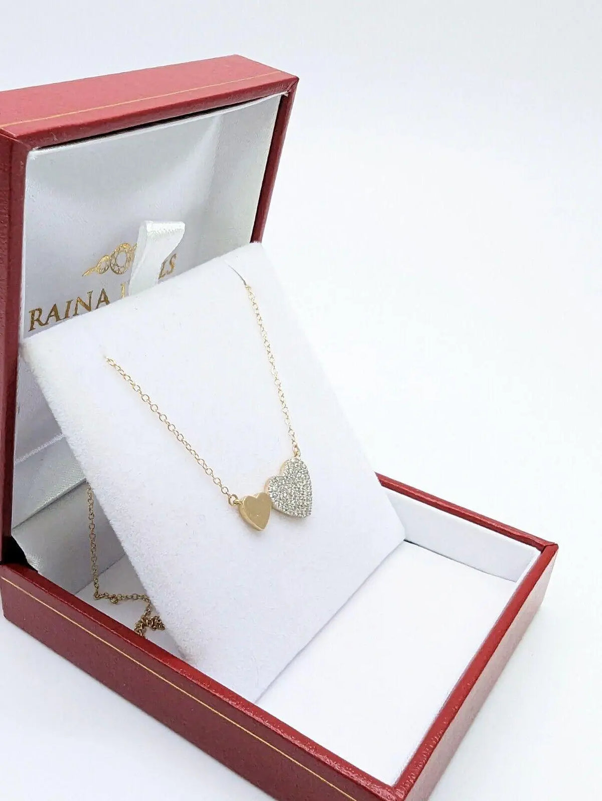 9ct / 9K Yellow Gold & Natural Diamonds Heart Pendant with 9ct Chain 0.25ct 