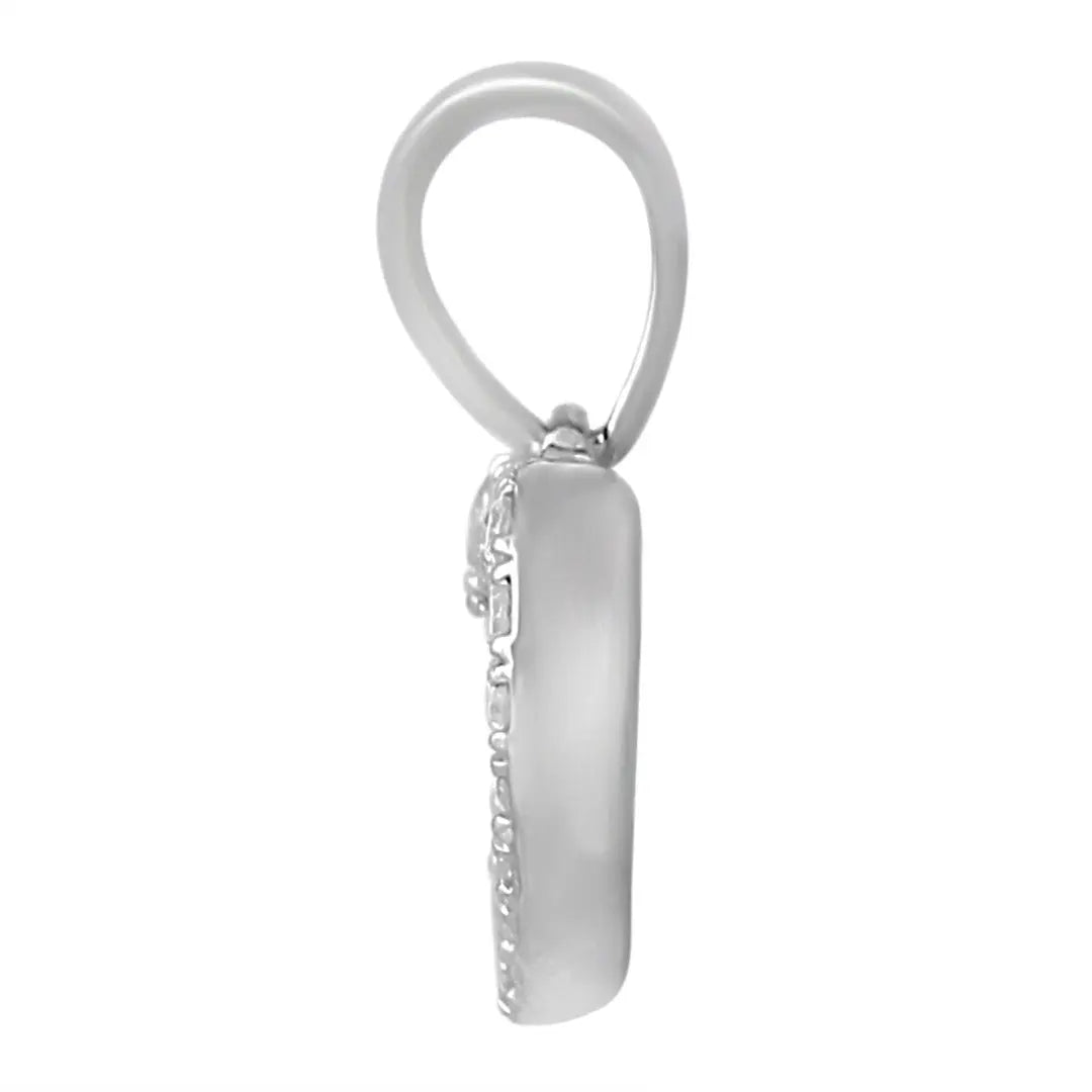 9ct White Gold & Natural Diamonds Heart Pendant with 9ct Chain 0.11ct 
