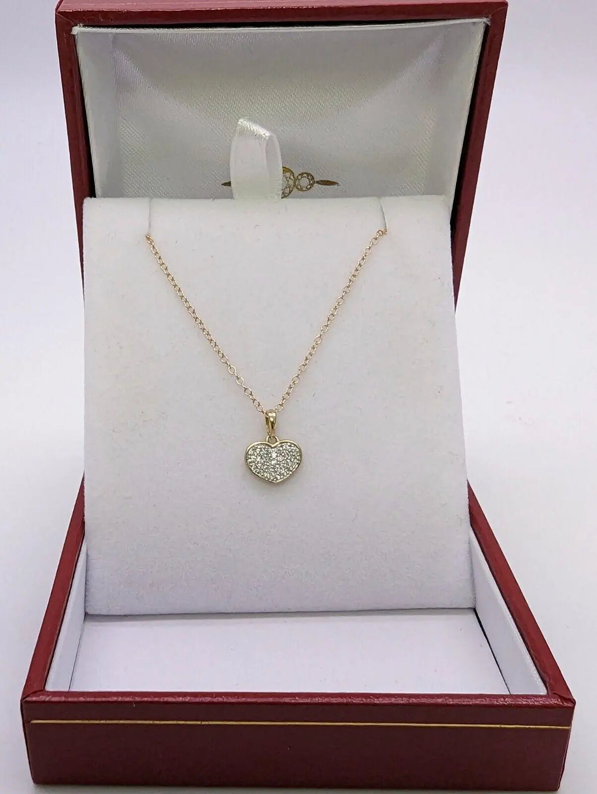 9ct Yellow Gold & Natural Diamonds Heart Pendant with 9ct Chain 0.14ct 