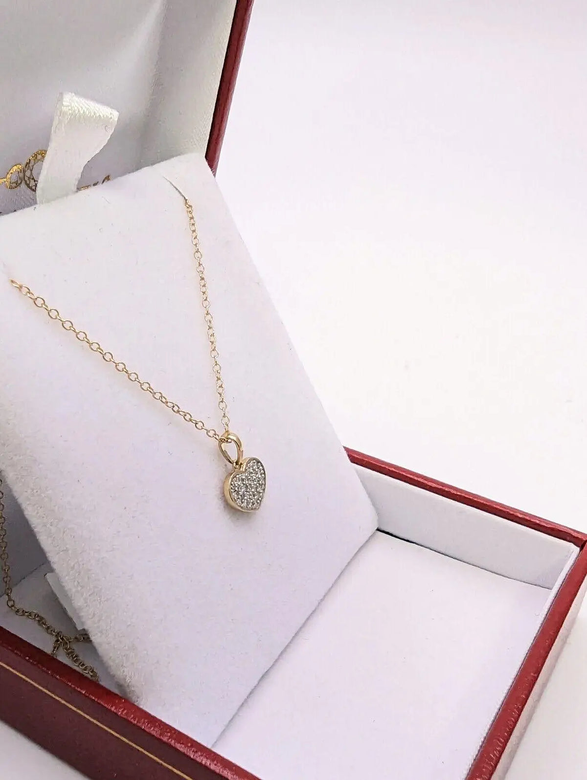 9ct Yellow Gold & Natural Diamonds Heart Pendant with 9ct Chain 0.14ct 