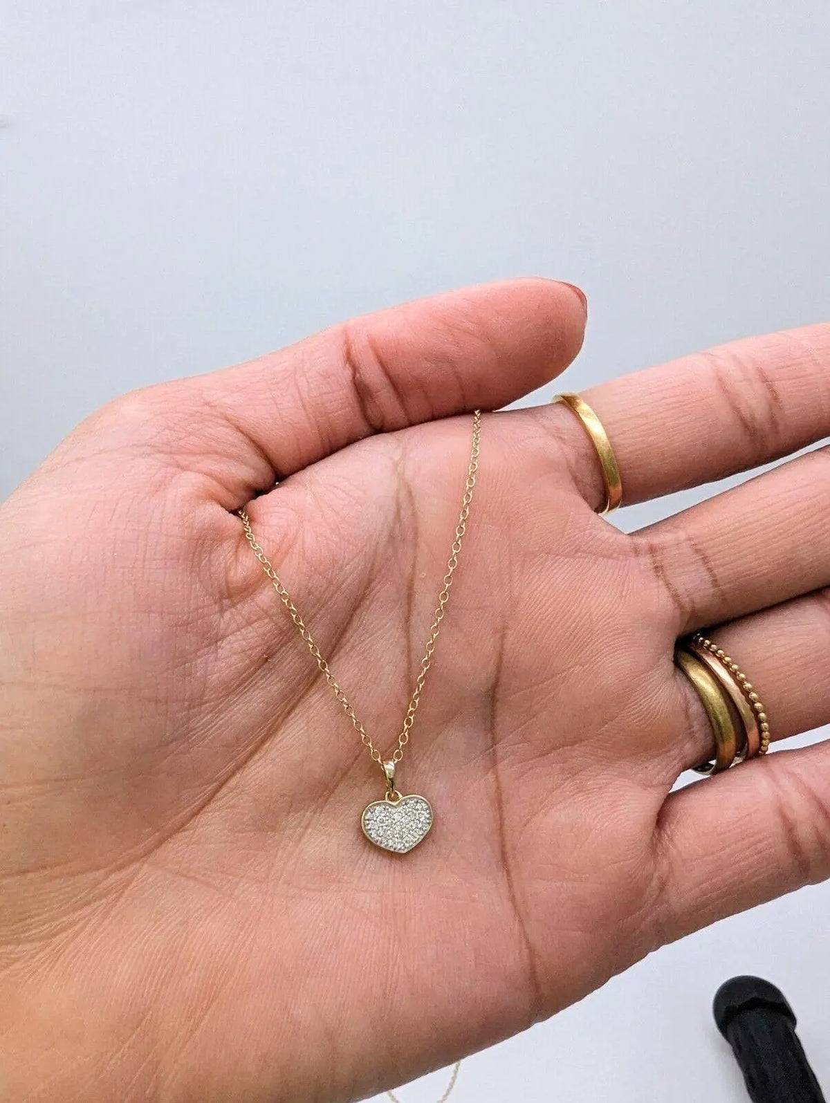 9ct Yellow Gold & Natural Diamonds Heart Pendant with 9ct Chain 0.14ct 