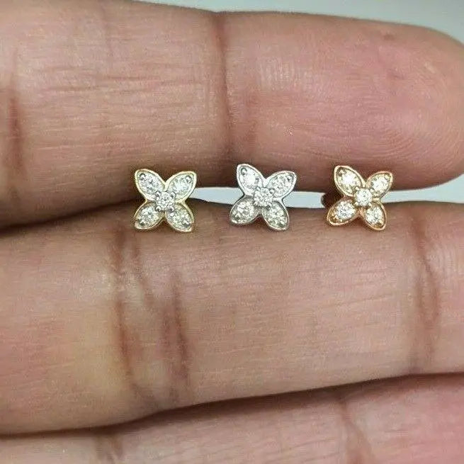 Round Diamond Nose Stud / Nose Pin 18ct Yellow / White/ Rose Gold 0.07 cts  Nose Stud