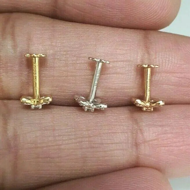 Round Diamond Nose Stud / Nose Pin 18ct Yellow / White/ Rose Gold 0.07 cts  Nose Stud