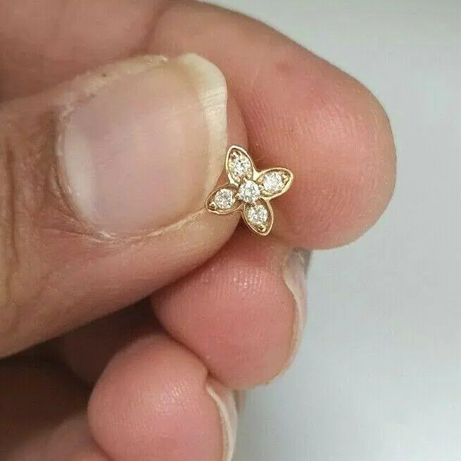 Round Diamond Nose Stud / Nose Pin 18ct Yellow / White/ Rose Gold 0.07 cts  Nose Stud